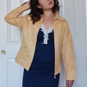 yellow microsuede blazer [xs]